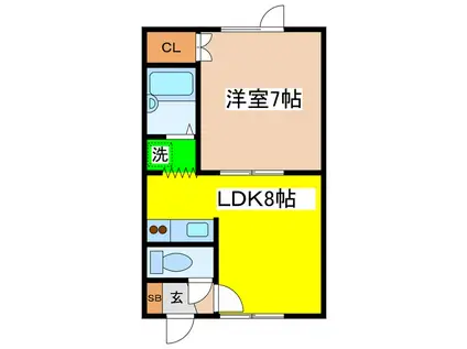 マキシム(1LDK/1階)の間取り写真