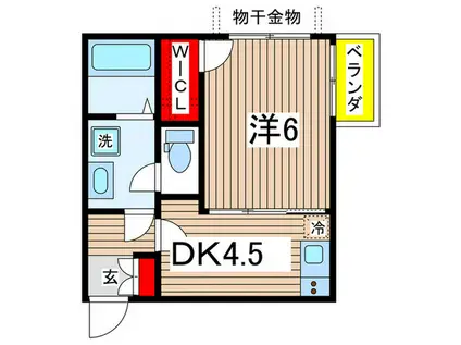 コーポ会和(1DK/1階)の間取り写真