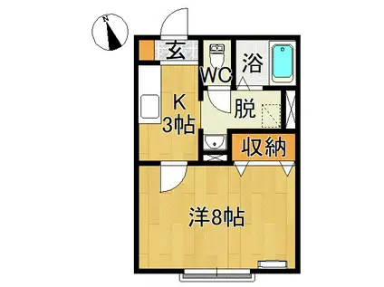 シャーメゾンセントレージ(1K/2階)の間取り写真