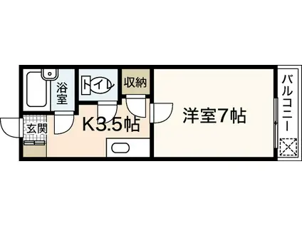 パルコープ五日市(1K/1階)の間取り写真