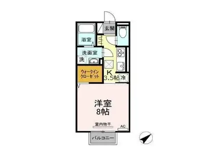 ブライトホープ(1K/1階)の間取り写真