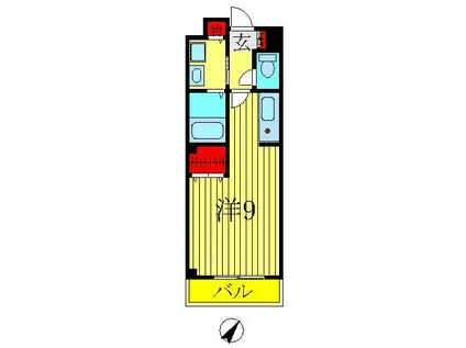 グリーンヒルズ(ワンルーム/1階)の間取り写真