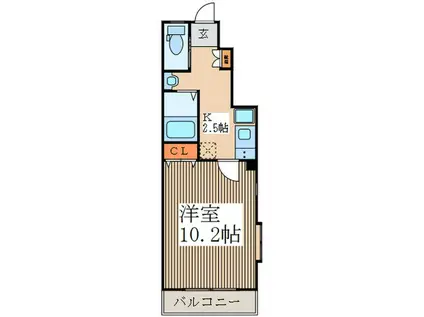 カーサビアンカ(1K/1階)の間取り写真