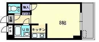 コンコート志度(1K/4階)の間取り写真