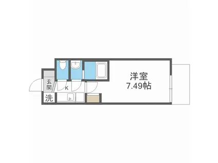 グランパシフィック玉出(1K/3階)の間取り写真