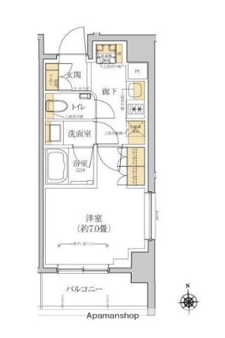 グレーシアフィット横浜(1K/5階)の間取り写真