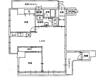 ライオンズマンション片平(2LDK/3階)の間取り写真