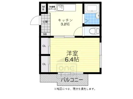 コート千里山西Ⅲ(1K/2階)の間取り写真