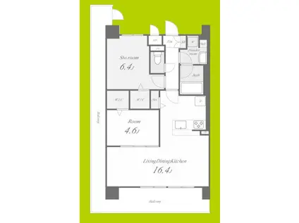 フェンテイーストII(1SLDK/10階)の間取り写真