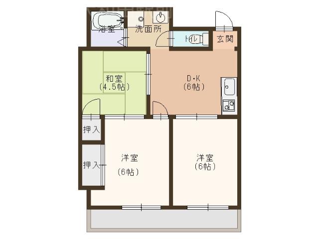 タウンプラザ東(3DK/2階)の間取り写真