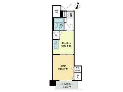 ライオンズマンション上杉西(1DK/3階)の間取り写真