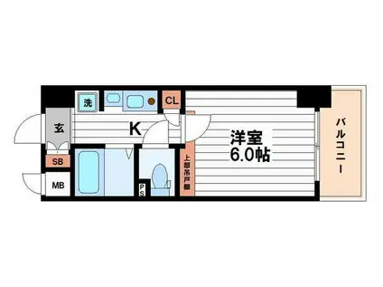 エステムコート心斎橋アルテール(1K/4階)の間取り写真