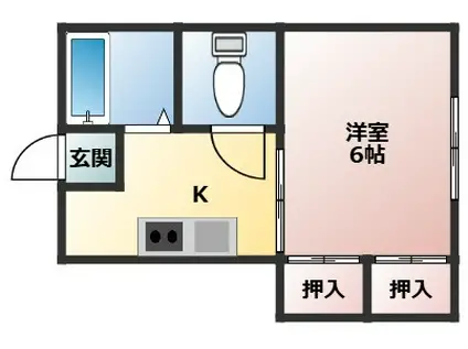 大建コーポ(1K/1階)の間取り写真
