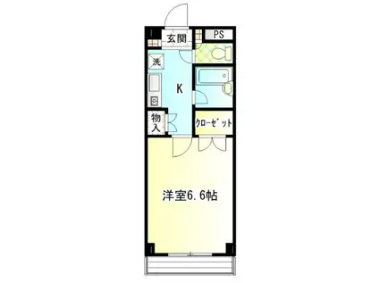 エクセラージュ(1K/1階)の間取り写真