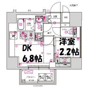 CREST TAPP東別院(1DK/9階)の間取り写真