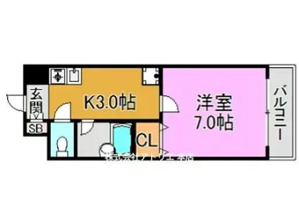 アベニューリップル長田パートI(1K/8階)の間取り写真