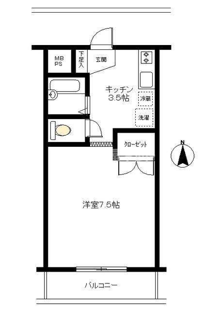 プティ・ソレイユ(1K/3階)の間取り写真
