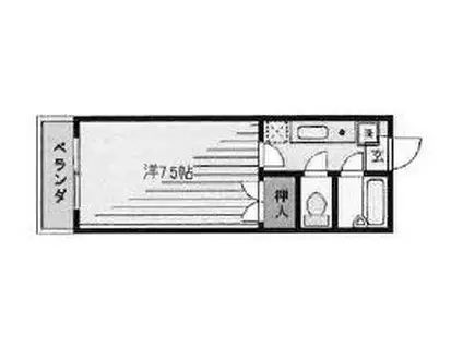 ヴィラ竹内(1K/2階)の間取り写真