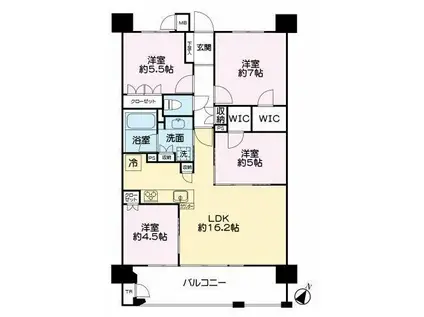 レ・ジェイド熊本日赤通(4LDK/2階)の間取り写真