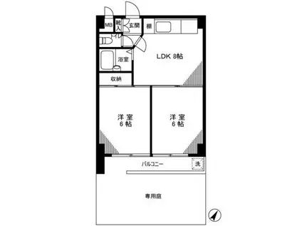 GSハイム小石川(2LDK/1階)の間取り写真