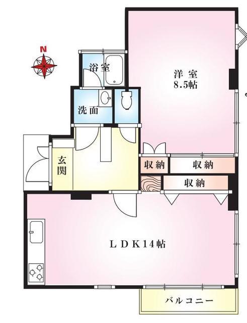 KHマンション(1LDK/1階)の間取り写真
