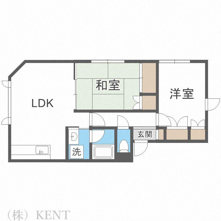 宮の沢2-2ハウス(2LDK/3階)の間取り写真