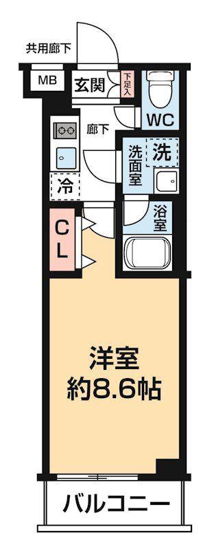 ARCOBALENO OHANAJAYA(1K/1階)の間取り写真