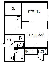 サンシエラ(1LDK/1階)の間取り写真