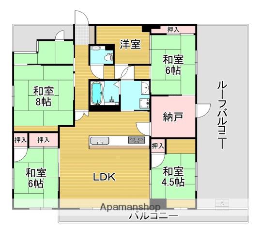 ディアス宮嵜(5SLDK/5階)の間取り写真