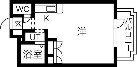 ルーベンクラッセ(1K/1階)の間取り写真