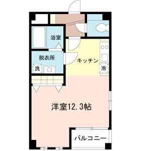 クレアーレII(ワンルーム/3階)の間取り写真