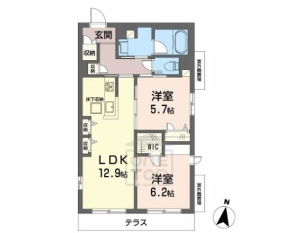 パラッツォ グロリオーサ3(2LDK/1階)の間取り写真