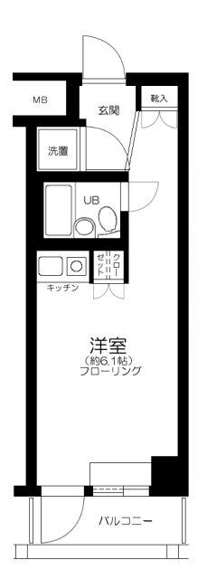 ザ・プラザオーベル白山(ワンルーム/9階)の間取り写真
