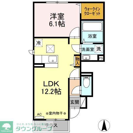 ココン セレソII(1LDK/1階)の間取り写真