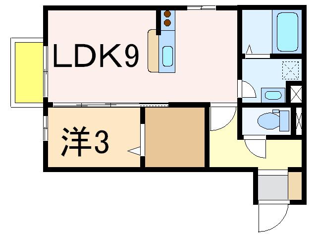 プランドール(1LDK/2階)の間取り写真