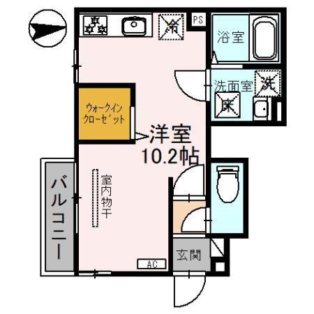MATURE-24(ワンルーム/1階)の間取り写真
