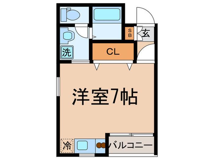 PRIME(ワンルーム/1階)の間取り写真