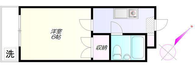 パール世田谷(1K/3階)の間取り写真