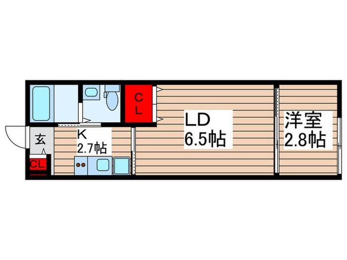 VAUHOUSE六実(1LDK/3階)の間取り写真
