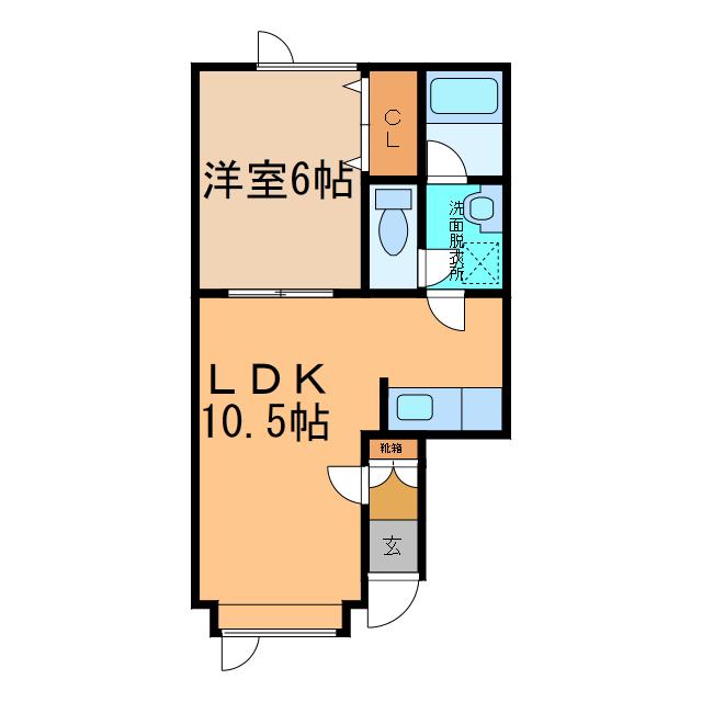 クリエイトI(1LDK/2階)の間取り写真