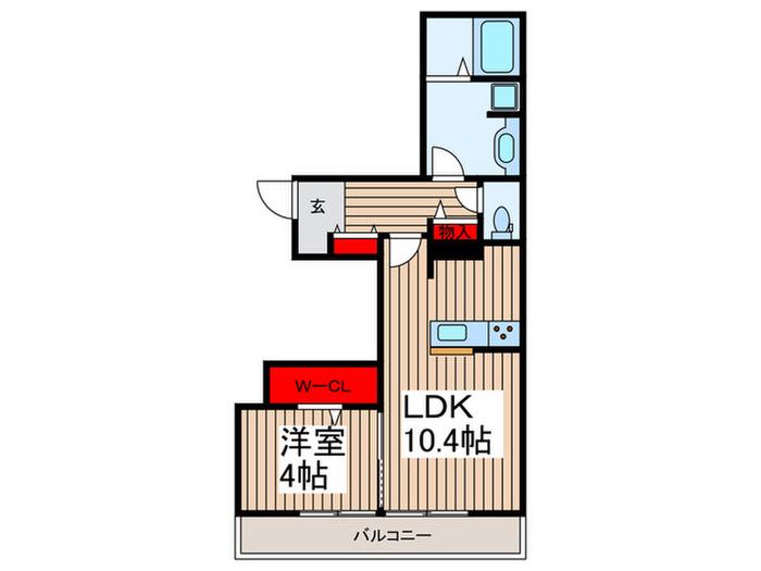 アシアリー(1LDK/2階)の間取り写真