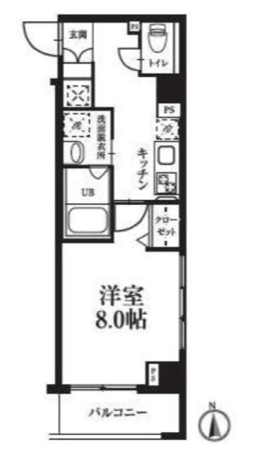 TSGARDEN高円寺(1K/5階)の間取り写真