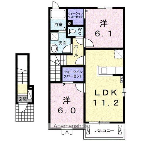 エクセレント ジールVI(2LDK/2階)の間取り写真