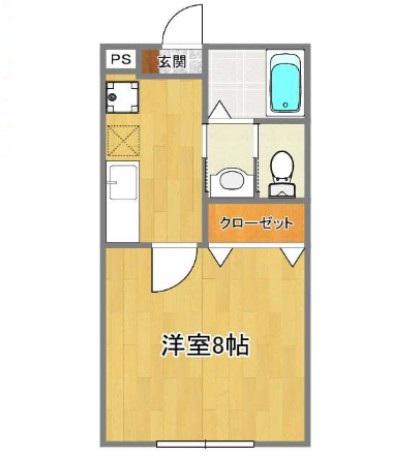 ブリッサメゾン(1K/1階)の間取り写真