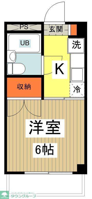 ニューハイム井上(1K/4階)の間取り写真