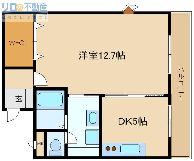 ディアコート口酒井(1DK/1階)の間取り写真