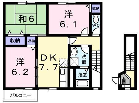 さわやか壱番館(3DK/2階)の間取り写真