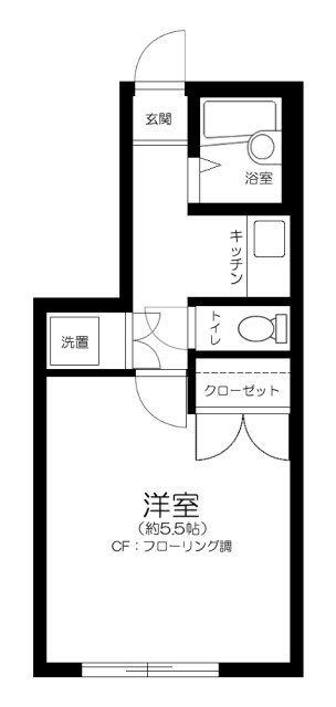 JR中央線 中野駅(東京) 徒歩10分 2階建 築22年(1K/1階)の間取り写真
