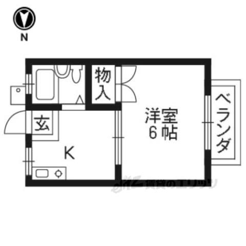 RICOB(1K/1階)の間取り写真