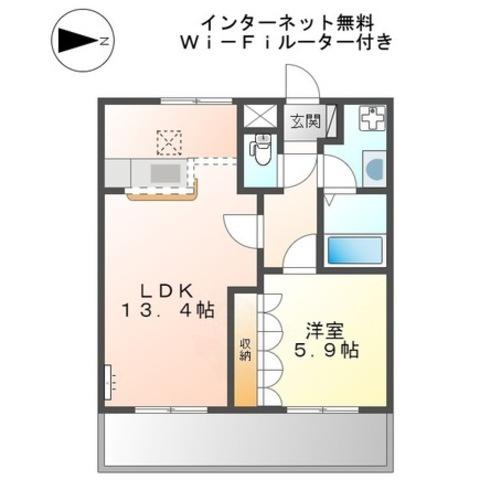 ヴィクトリーステージII(1LDK/2階)の間取り写真